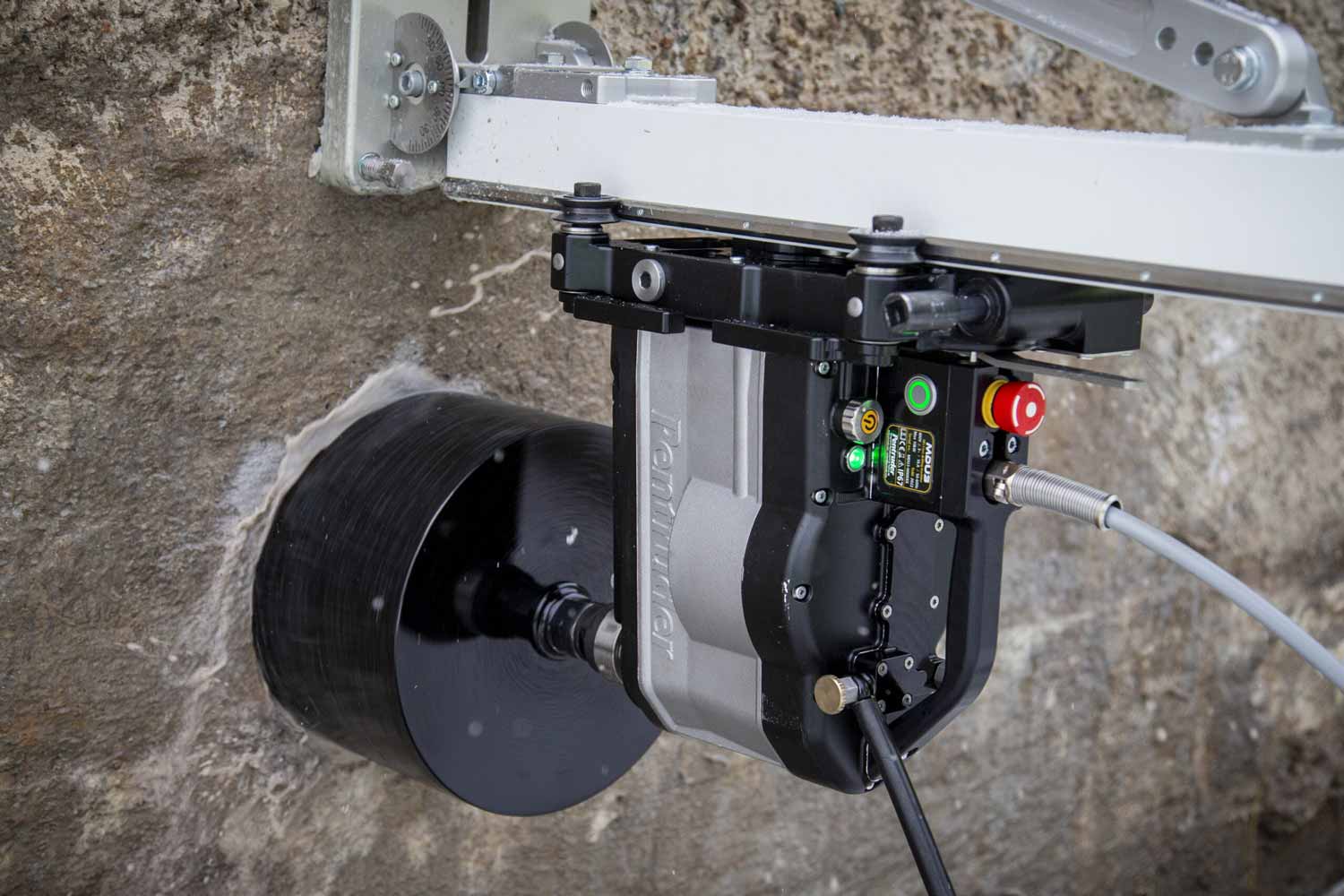 a core drill in action.